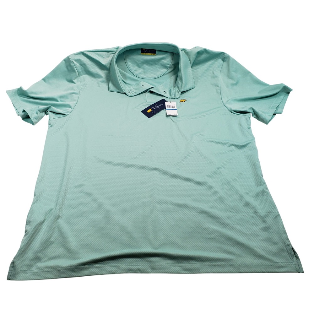 Jack Nicklaus‎ Golf Polo Shirt XL Mint Green Moisture Wicking Sun Protection